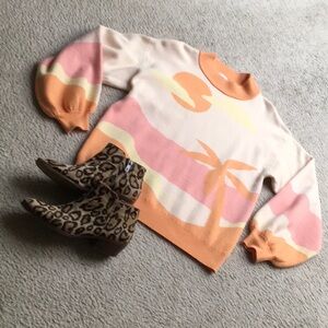 PRINCESS POLLY/ TROPICAL PALM & SUNSET SWEATER
